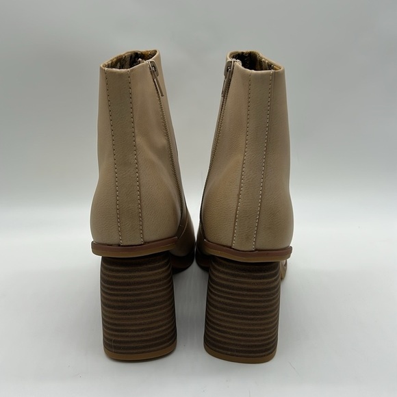 Korks Destiny Vegan Ankle Boots Cream Block Heel Zip | Women’s US 9 | NWB - Picture 7 of 15